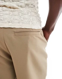 ONLY & SONS Loose Fit Pleated Tailored Short In Beige For Men Chinchilla -Modern Clothing Shop 206195349 6