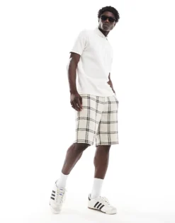 ONLY & SONS Waffle Texture 1/4 Zip Polo In Off White For Men Cloud Dancer -Modern Clothing Shop 206195576 4