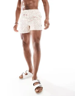 ONLY & SONS Swim Shorts In White Shell Print For Men Anitque White -Modern Clothing Shop 206195629 1 anitquewhite 1