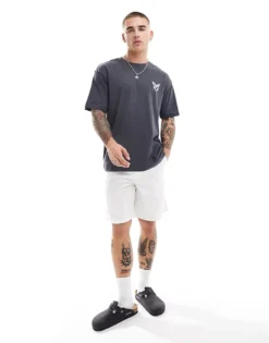 ONLY & SONS Relaxed Fit T-shirt With Butterfly Back Print In Washed Black For Men -Modern Clothing Shop 206195654 3