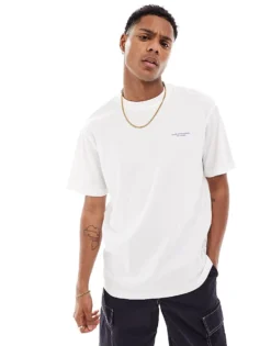 ONLY & SONS Relaxed Fit T-shirt With Floral Back Print In Off White For Men Cloud Dancer -Modern Clothing Shop 206195719 3