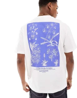 ONLY & SONS Relaxed Fit T-shirt With Floral Back Print In Off White For Men Cloud Dancer -Modern Clothing Shop 206195719 4