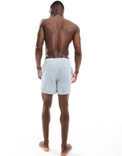 ONLY & SONS Swim Shorts In Light Blue Seersucker For Men Quiet Harbor -Modern Clothing Shop 206195873 4