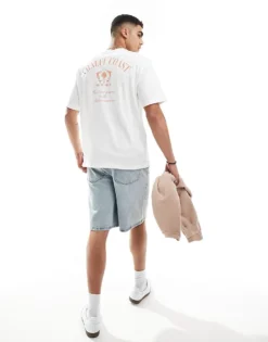 ONLY & SONS Relaxed Fit T-shirt With Amalfi Coast Back Print In Off White For Men Bright White -Modern Clothing Shop 206195881 3