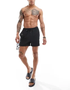 ONLY & SONS Swim Short In Seersucker Black For Men -Modern Clothing Shop 206195920 4