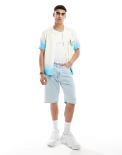 ONLY & SONS Revere Collar Shirt With Floral Print In Blue Ombre For Men Blithe -Modern Clothing Shop 206196027 3