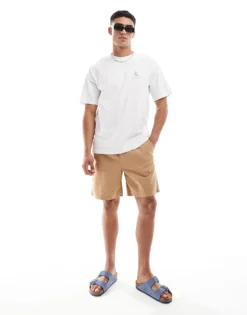 ONLY & SONS Relaxed Fit T-shirt With Portofino Back Print In Off White For Men Bright White -Modern Clothing Shop 206212775 3