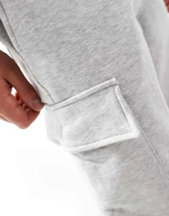 ONLY & SONS Straight Fit Cargo Jogger In Light Grey Melange For Men -Modern Clothing Shop 206299476 4