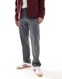 ONLY & SONS Loose Fit Tailored Trouser In Grey For Men Med Grey Melange