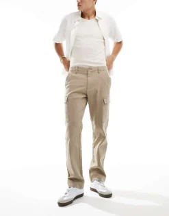 ONLY & SONS Straight Fit Cargo In Beige For Men Chinchilla -Modern Clothing Shop 206299581 5