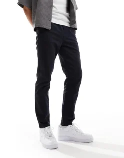 ONLY & SONS Tapered Casual Trouser In Navy For Men Dark Navy