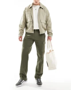 ONLY & SONS Straight Fit Cargo In Khaki For Men Olive Night -Modern Clothing Shop 206299748 1 olivenight 1