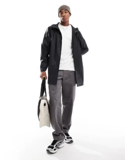 ONLY & SONS Hooded Rain Jacket In Black For Men