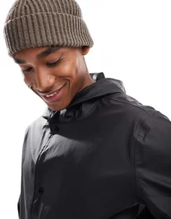 ONLY & SONS Hooded Rain Jacket In Black For Men -Modern Clothing Shop 206299816 3