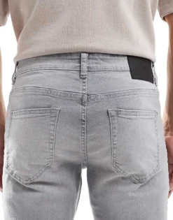 ONLY & SONS Loom Slim Fit Jeans In Washed Grey For Men Light Grey Denim -Modern Clothing Shop 206299866 4