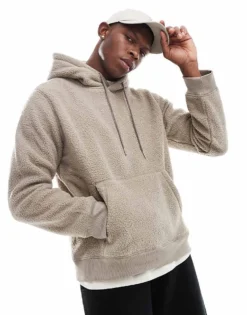 ONLY & SONS Teddy Hoodie In Beige For Men Driftwood