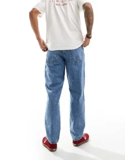 ONLY & SONS Tye Loose Tapered Fit Jeans In Light Blue Wash For Men Light Blue Denim -Modern Clothing Shop 206299914 3