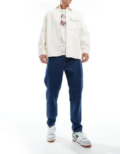 ONLY & SONS Tye Loose Tapered Fit Jeans In Dark Blue Wash For Men Dark Blue Denim -Modern Clothing Shop 206299959 1 darkbluedenim 1