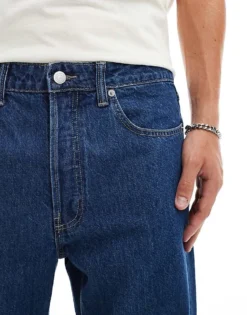 ONLY & SONS Tye Loose Tapered Fit Jeans In Dark Blue Wash For Men Dark Blue Denim -Modern Clothing Shop 206299959 5