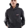 ONLY & SONS Relaxed Fit Hoodie With NY Print In Washed Black For Men