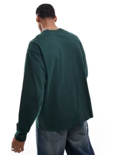 ONLY & SONS Oversized Long Sleeve T-shirt In Washed Green For Men Darkest Spruce -Modern Clothing Shop 206300176 4