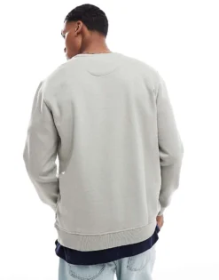 ONLY & SONS Crew Neck Sweat With NY Photo Print In Washed Light Grey For Men Limestone -Modern Clothing Shop 206300224 4