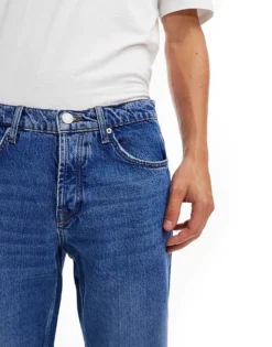 ONLY & SONS Edge Straight Fit Jeans In Bright Blue Rinse For Men Bright Blue Denim -Modern Clothing Shop 206300238 4