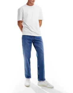 ONLY & SONS Edge Straight Fit Jeans In Bright Blue Rinse For Men Bright Blue Denim -Modern Clothing Shop 206300238 5