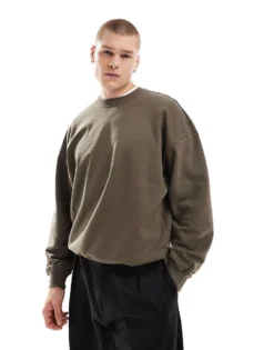 ONLY & SONS Oversized Crew Neck Sweat In Brown For Men Major Brown -Modern Clothing Shop 206300270 1 majorbrown 1