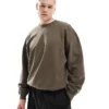 ONLY & SONS Oversized Crew Neck Sweat In Brown For Men Major Brown