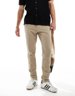 ONLY & SONS Slim Fit Chinos In Beige For Men Chinchilla