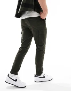 ONLY & SONS Tapered Fit Cargo Trouser In Charcoal For Men Peat -Modern Clothing Shop 206300364 3