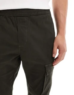 ONLY & SONS Tapered Fit Cargo Trouser In Charcoal For Men Peat -Modern Clothing Shop 206300364 4