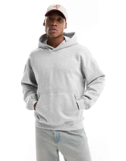 ONLY & SONS Oversized Hoodie In Light Grey Melange For Men