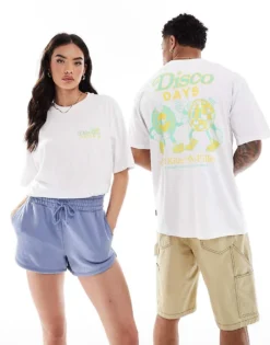 ONLY & SONS Oversized T-shirt With Disco Back Print In White For Unisex Bright White -Modern Clothing Shop 206308910 1 brightwhite 1