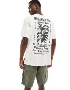 ONLY & SONS Relaxed T-shirt With Palm Tree Back Print In Off White For Men Antique White -Modern Clothing Shop 206308943 1 antiquewhite 1