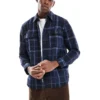ONLY & SONS Worker Overshirt In Navy Check For Men Dark Navy