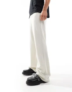 ONLY & SONS Loose Fit Tailored Trouser In Cream For Men Moonstruck -Modern Clothing Shop 206317061 4