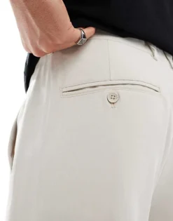 ONLY & SONS Loose Fit Tailored Trouser In Cream For Men Moonstruck -Modern Clothing Shop 206317061 5