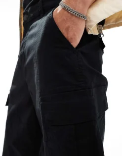 ONLY & SONS Loose Fit Cargo Trouser In Black For Men -Modern Clothing Shop 206317101 3