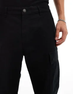 ONLY & SONS Loose Fit Cargo Trouser In Black For Men -Modern Clothing Shop 206317101 5