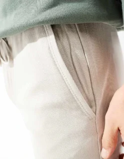 ONLY & SONS Tapered Fit Crop Trouser In Cream For Men Silver Lining -Modern Clothing Shop 206317126 3