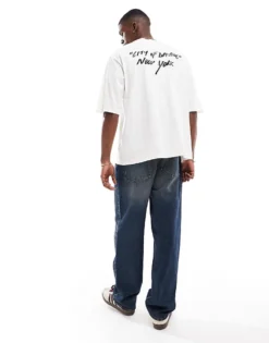 ONLY & SONS T-shirt With New York Print In Washed Stone For Men Cloud Dancer -Modern Clothing Shop 206317140 3