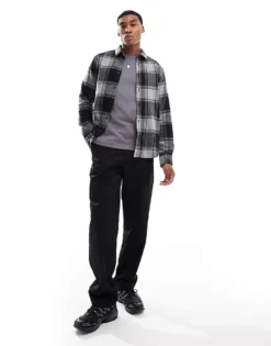 ONLY & SONS Buffalo Check Shirt In Black And Grey For Men Griffin -Modern Clothing Shop 206317145 1 griffin 1