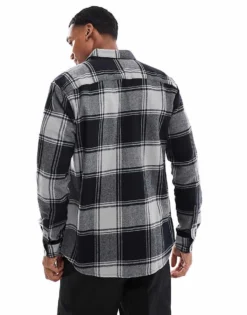ONLY & SONS Buffalo Check Shirt In Black And Grey For Men Griffin -Modern Clothing Shop 206317145 4