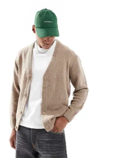 ONLY & SONS Drop Shoulder Knit Cardigan In Taupe For Men Desert Taupe -Modern Clothing Shop 206317172 1 deserttaupe 1