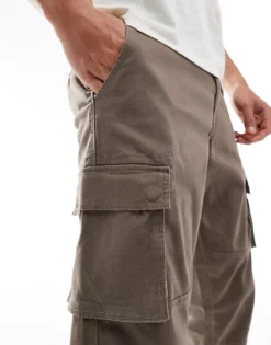 ONLY & SONS Tapered Cuffed Cargo Trouser In Light Brown For Men Falcon -Modern Clothing Shop 206317188 3