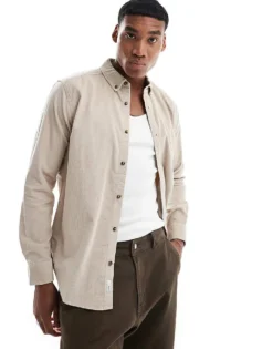 ONLY & SONS Cord Shirt In Beige For Men Silver Lining -Modern Clothing Shop 206317212 1 silverlining 1