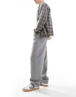 ONLY & SONS Fade Rigid Loose Fit Jeans In Grey For Men Grey Wash -Modern Clothing Shop 206317255 3