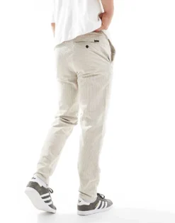 ONLY & SONS Tapered Cord Trouser In Cream For Men Silver Lining -Modern Clothing Shop 206317351 3